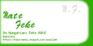 mate feke business card