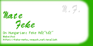 mate feke business card